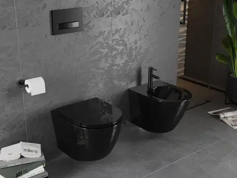 MEXEN/S Sada pro skrytou instalaci bidetu Felix B s bidetem Lena,  černá połysk 69935224870