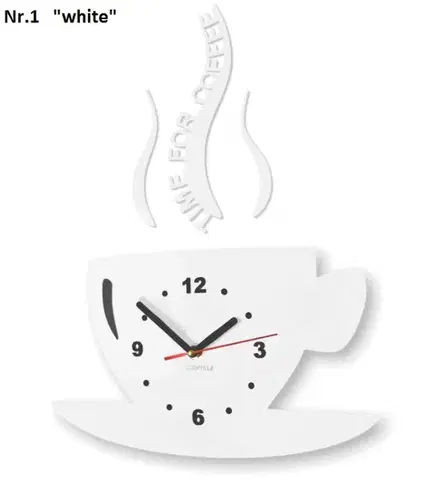 Nástěnné hodiny Time for coffee Černá