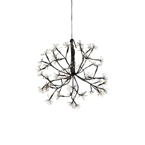 Vánoční závěsné svítidlo Koule černá 40cm vč. LED s časovačem IP44 - Nobu