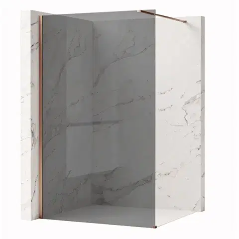 REA/S Sprchová zástěna Flexi Grey / Brush Copper 120 KPL-K99382