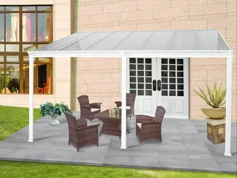 Hliníková pergola 4,35x3 m WALL 43 bílá Lanitplast