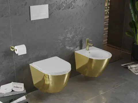MEXEN Lena bidet závěsný, bílá/zlatá 35224806