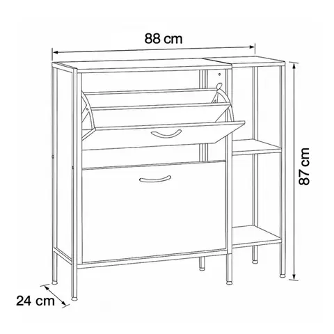 Botník s policemi G1008 OAK, dub