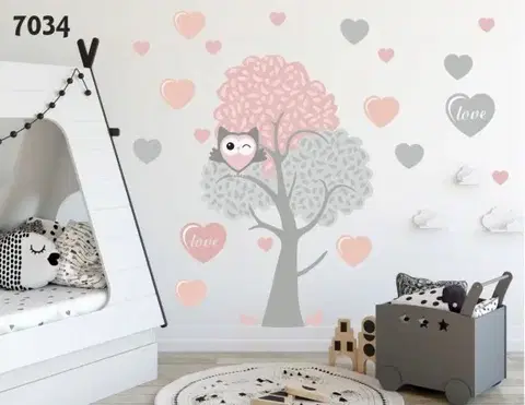 Jemná nálepka na zeď sovička LOVE 50 x 100 cm