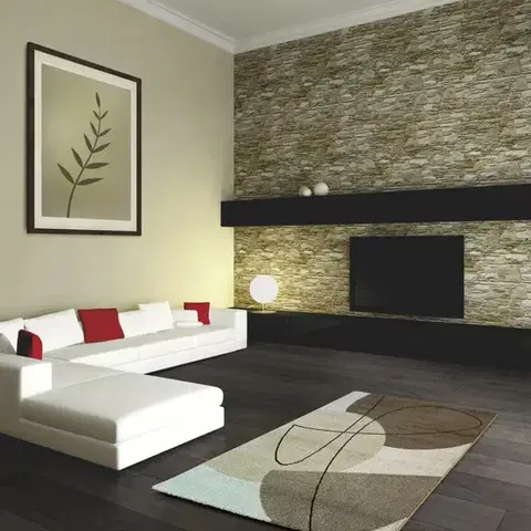 Spoltex, Kusový koberec Achat 550 Dark beige, 120x170, hnědá, obývací pokoj