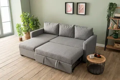 Rohová rozkládací pohovka Kado - Light Grey