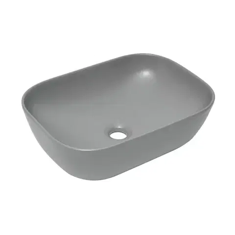 Umyvadlo na desku SAT Infinitio 45,5x32,5 cm šedá mat bez přepadu SATINF4532LGRM SATINF4532LGRM