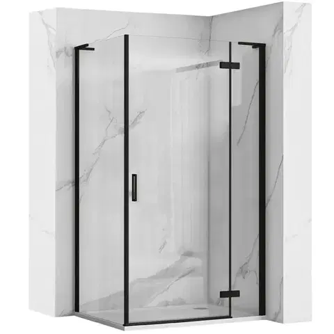 REA/S Sprchová kabina Hugo Black 100x80 KPL-45224