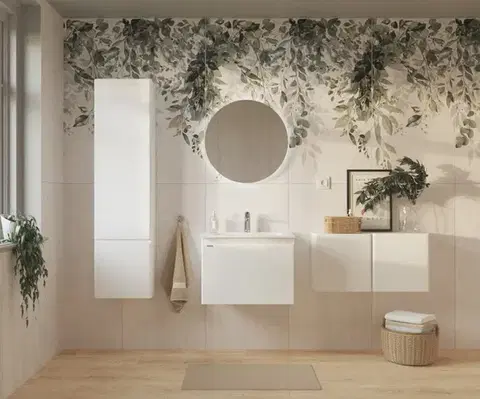 Koupelnová skříňka vysoká Naturel Ancona 40x157x20 cm bílá lesklá ANCONAV40DVB ANCONAV40DVB