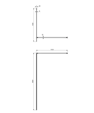 OMNIRES MARINA walk-in, 120 cm černá mat / transparent /BLMTR/ DNR12XBLTR