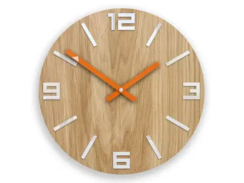 ModernClock Nástěnné hodiny Arabic hnědo-bílo-oranžové