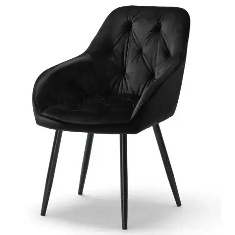 Jídelní židle BUTTON LOUNGE černá, 2 ks