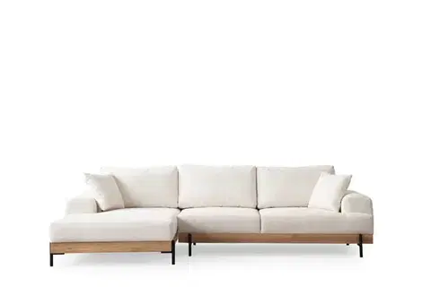 Rohová sedací souprava Eti Oak Left - White