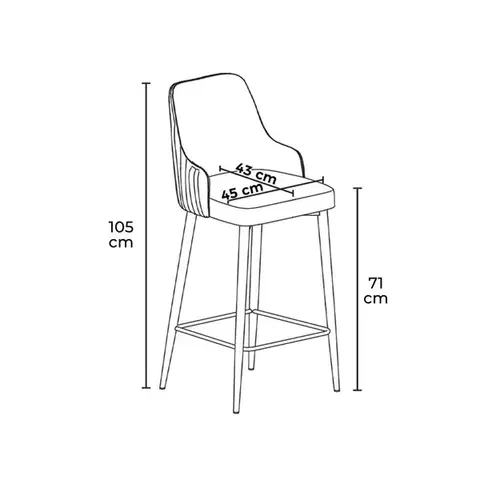 Bar Stool Set (6 Pieces) Enox - Black, White