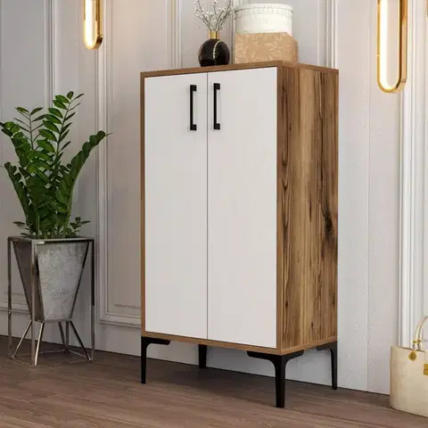Botník Prag Walnut and White