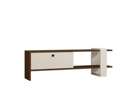 TV stolek Gaye - Walnut, White