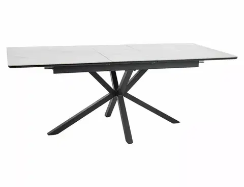 Signal Rozkládací jídelní stůl Logan 160/200 cm keramika bílý mramor/černý