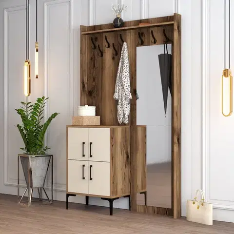 Předsíňová stěna Berlin BC - Walnut, Cream