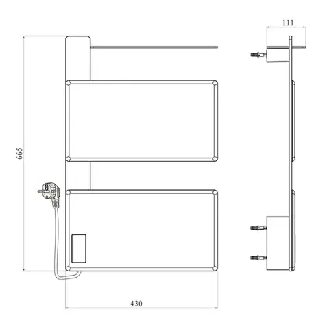 Mereo Elektrický sušák ručníků, 2 moduly, bílý MT81W