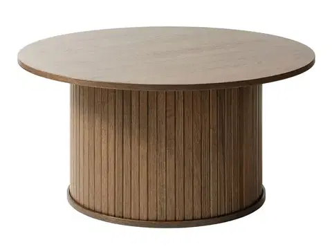 Estila Konferenční stolek Bornholm, tmavý dub, Ø 90 cm