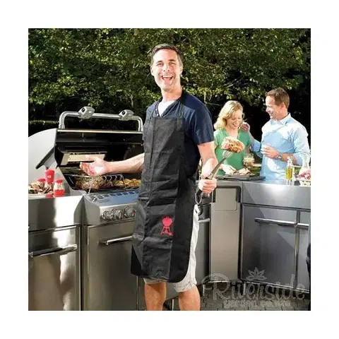 Weber Grilovací zástěra černá s červeným kotlovým grilem Weber Grilovací zástěra černá s červeným kotlovým grilem