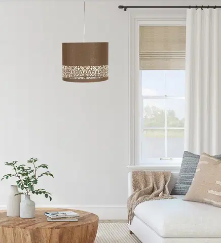 Závěsná stropní lampa 1X60W hnědá ARABESCA