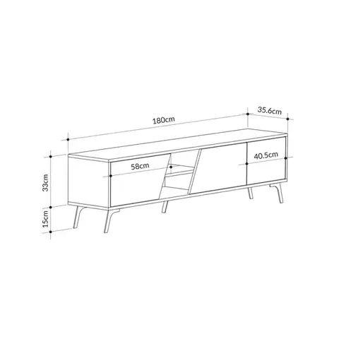 TV stolek Fiona - Oak, White