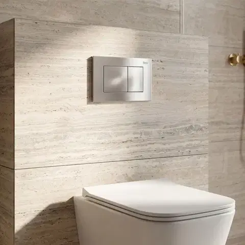 REA Podomítkový WC systém K011A-Q + tlačítka J Satin KPL-E0637