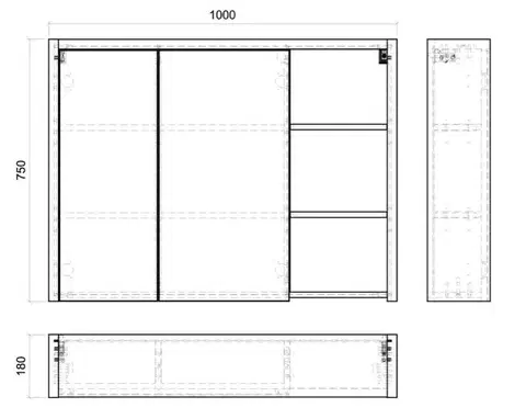 COMAD Zrcadlová skříňka 100cm 2 dvířka DEVON 5907441299510