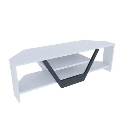 TV stolek Sares - White, Black