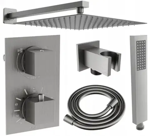 MEXEN/S Cube DR02 podomítkový sprchový SET + slim sprcha 30, grafit 77502DR0230-66