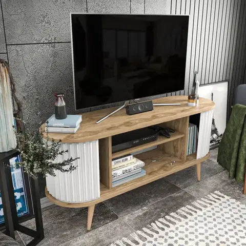 TV stolek Stor - Oud Oak, White