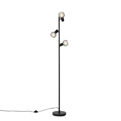 Chytrá stojací lampa černá nastavitelná včetně 3 WiFi P45 - Mesh