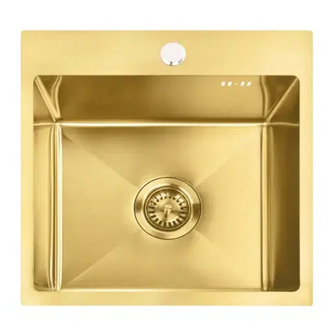 REA Ocelový dřez Leo 40 BRUSH GOLD ZLE-06001