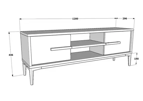 Televizní stolek Eslem White and Walnut