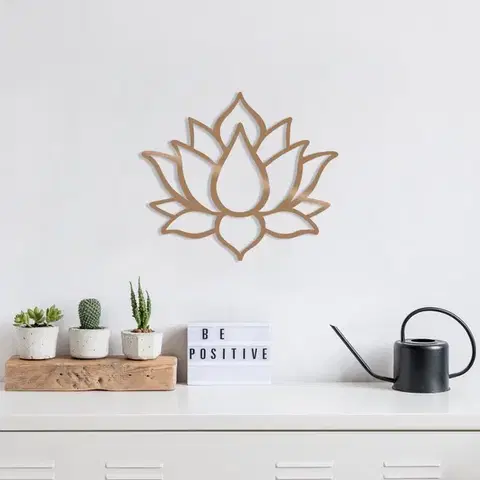 Dekorativní kovový doplněk na zeď Lotus Flower 1 - Copper