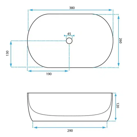REA Umyvadlo na desku AMELIA MINI REA-U3322