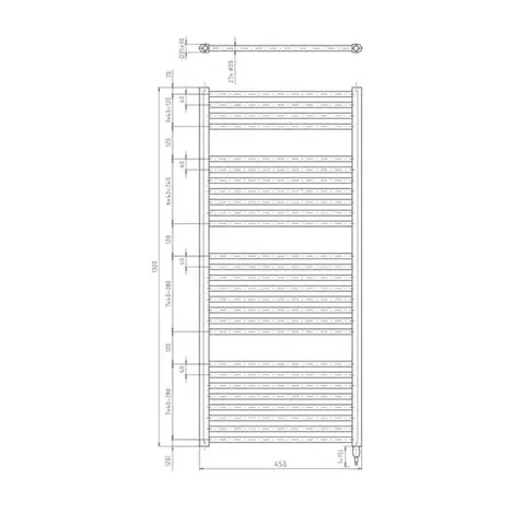 AQUALINE DIRECT-E elektrické otopné těleso rovné 450x1320 400 W, černá ILE34TB