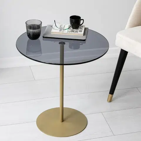 Odkládací stolek / Příruční stolek Chill-Out - Gold, Dark Grey