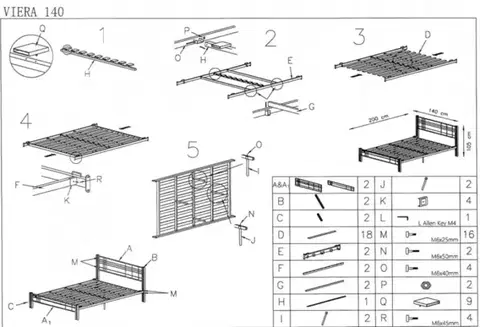 Postel VIERA 160x200 cm Halmar