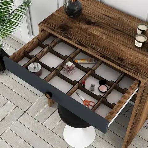 Toaletní stolek Lizbon - Walnut, Anthracite