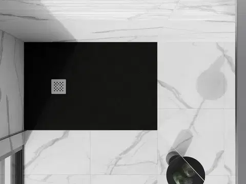 MEXEN Stone+ sprchová vanička obdélníková 100x80, černá 44708010
