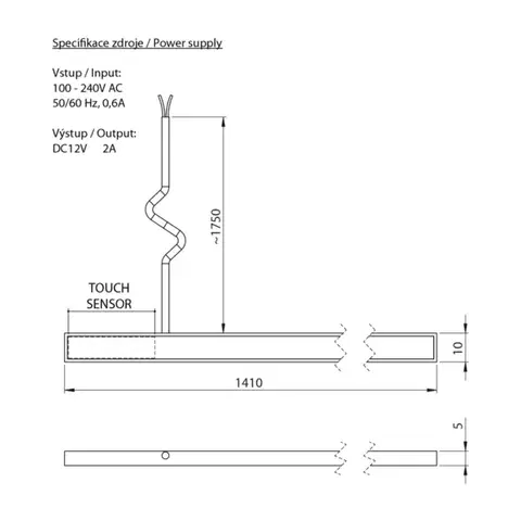 SAPHO LOREA LED pásek 141cm, 1,4W, 6000K LED145