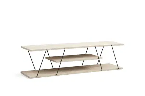 TV stolek Canaz - Black, Travertine