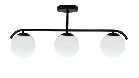 Stropní lampa AMADEO černá 3x40W E14 bílé stínidlo