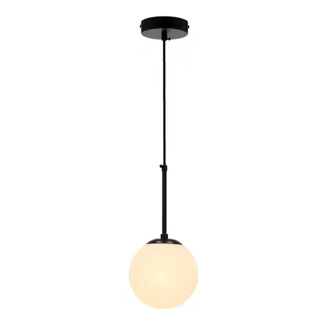 Závěsná lampa Pompei černá E27 bílé stínidlo 15cm