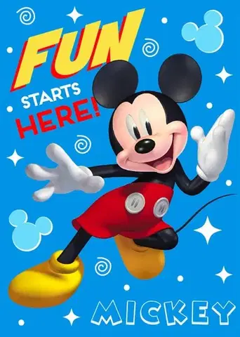 Deka dětská Mickey Mouse modrá flecee 140x100cm Faro