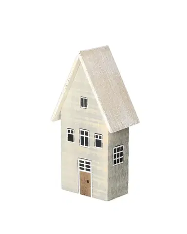 Dekorace Snow House 19cm bílá šedá