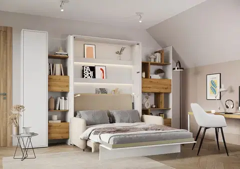 Dig-net nábytek Regál Lenart BED CONCEPT BC-22 | bílá / dub artisan