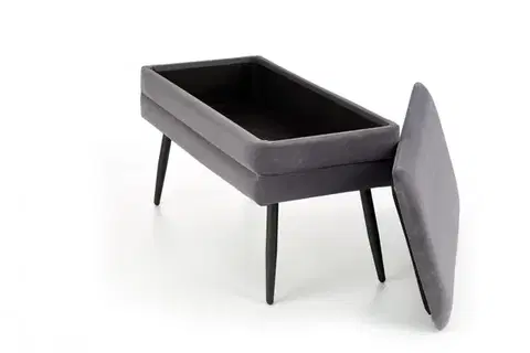 HALMAR Lavice Vaila šedá/černá